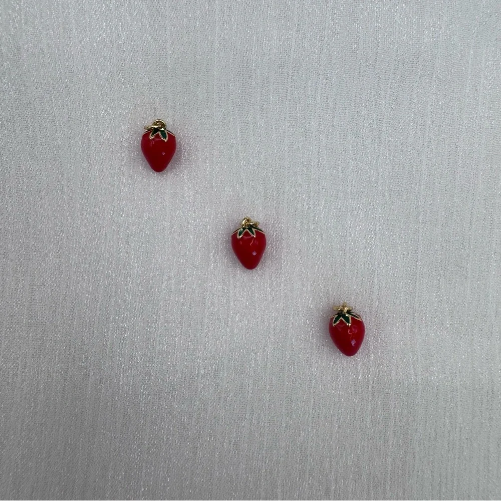 Enamel Strawberry Charm